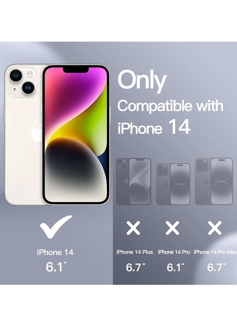 Raxoom 5 in 1 Silicone Case for iPhone 14 6.1-Inch, with 2-Pack Screen Protector and 2-Pack Camera Lens Protector, Full Coverage Tempered Glass Film, Shockproof Phone Cover (Starlight) - Image 1