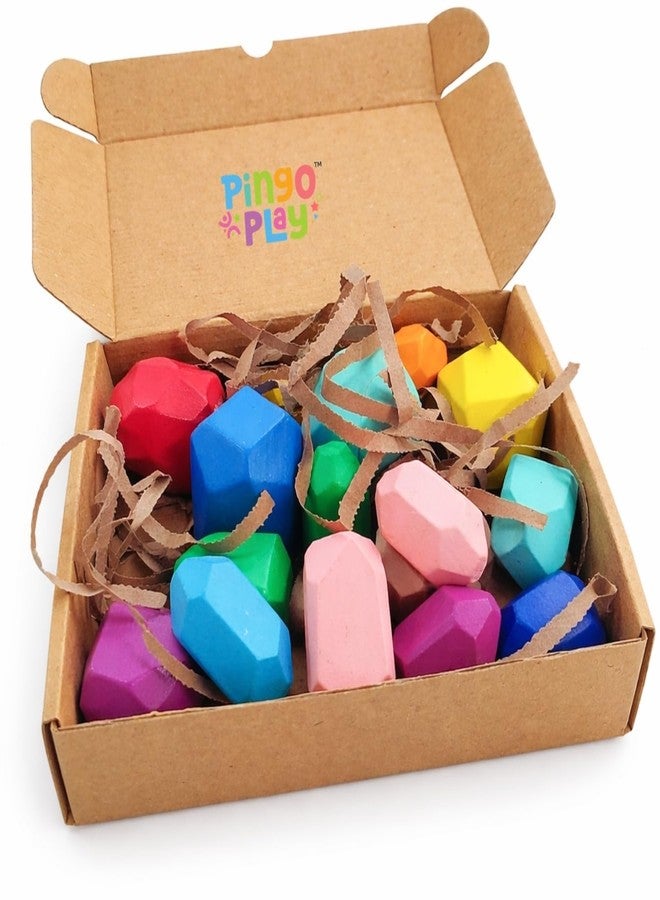 Pingo Play Wooden Balancing Stones for Kids | Montessori Stacking & Activity Toy for Toddlers | Open-Ended Play, Fine Motor Skills, Safe & Non-Toxic Wooden Blocks (16 Pieces, Multicolor) for 3 Years+ - Image 4