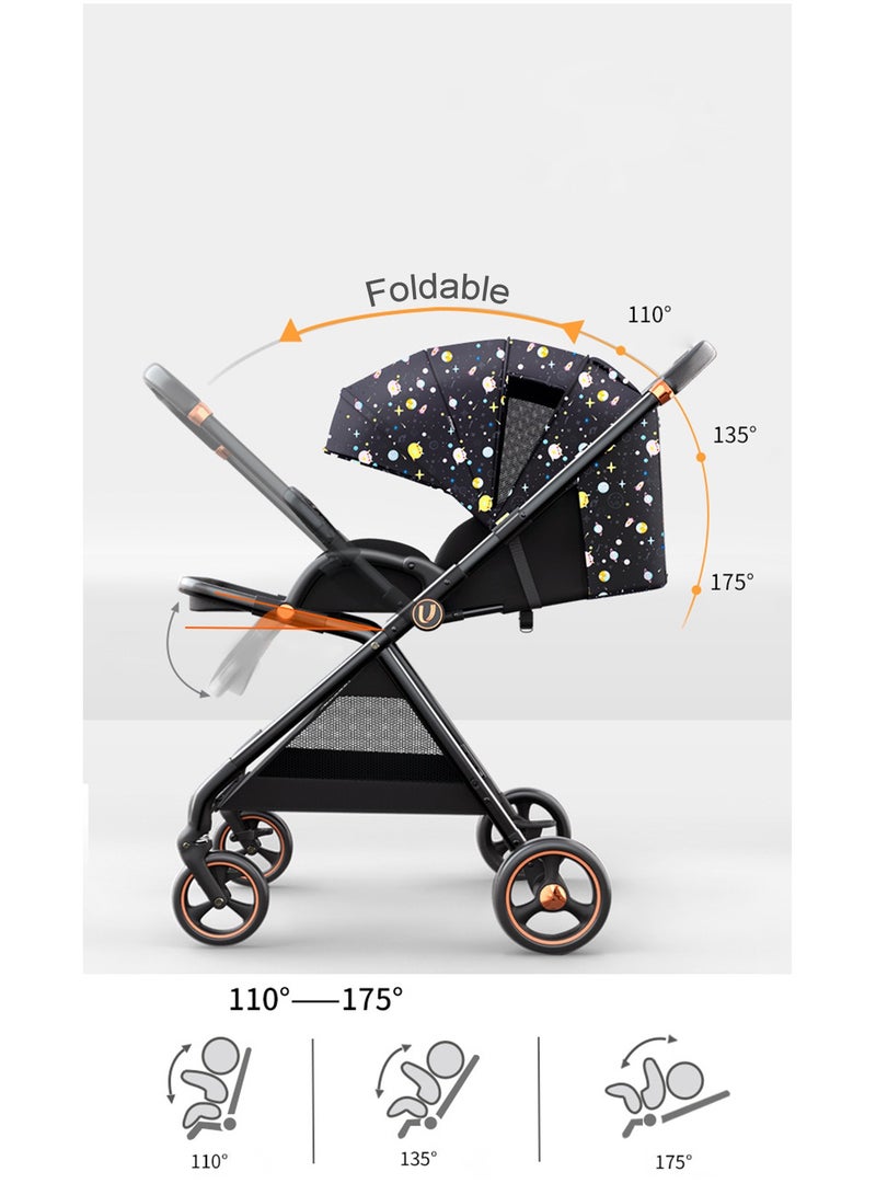 GT-Wheel Baby Stroller with Tray Portable Lightweight and Foldable Two way Sitting - Image 4
