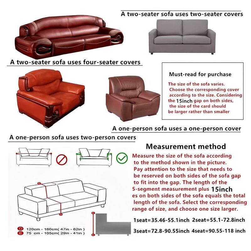 A Two Seater Elastic Fiber Fabric Sofa Cover In A Solid Color Four Seasons Style With Childhood Print Breathable Durable Easy To Clean Aesthetically Pleasing For Home Use - Image 3
