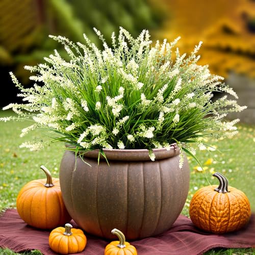 Ammyoo Artificial Faux Plants Flowers for Outdoor Decorations Fake Monkey Grass for Outside Porch Patio No Fade Realistic Greenery Plant UV Resistant Artificial Shrubs for Courtyard Window Garden - Image 3