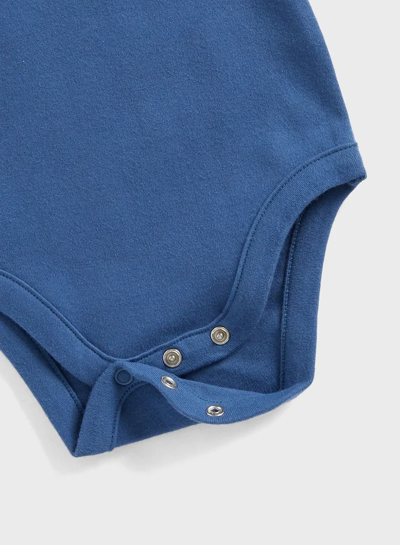 mothercare Infant Essential Bodysuit & Checks Dungaree Set