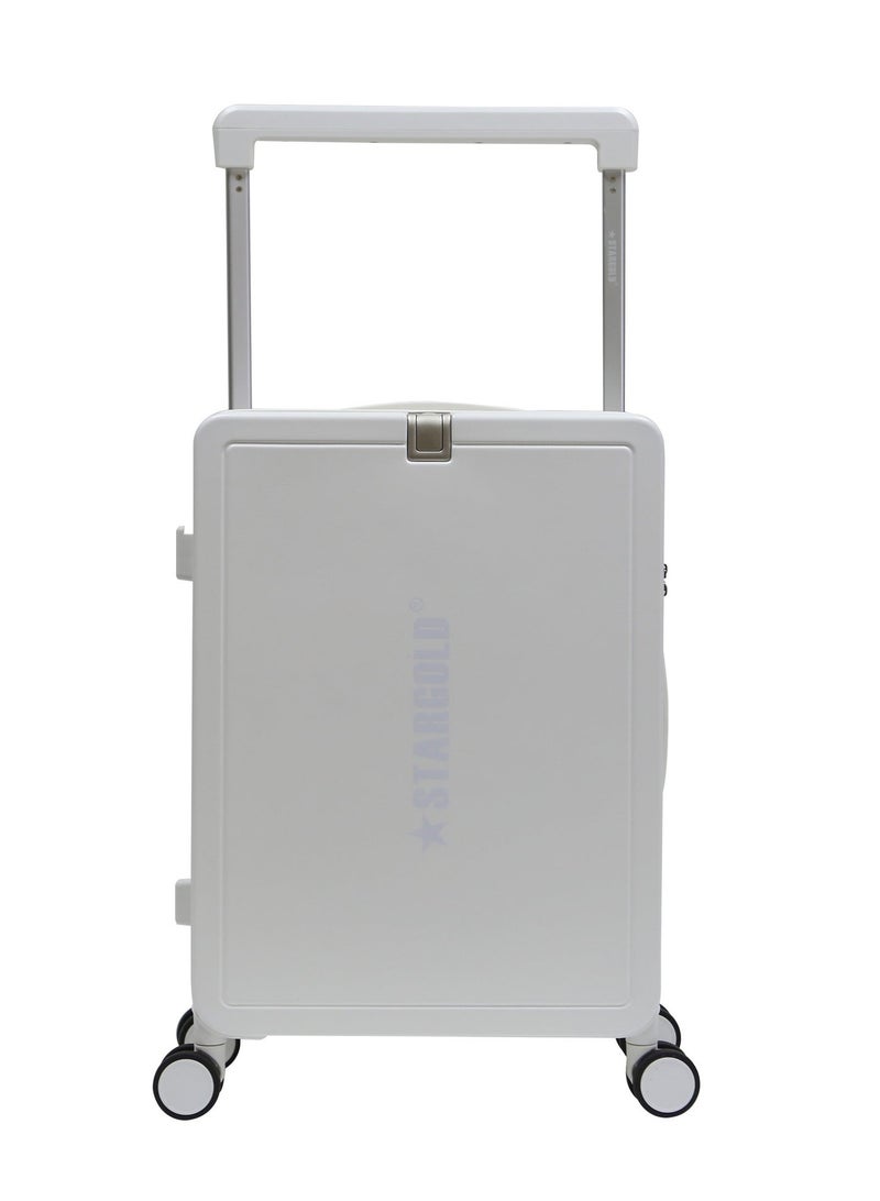 Stargold 20 Inch Smart Carry On Luggage ABS PC Suitcase With TSA Lock Spinner Wheels Telescopic Handle And Cup Holder - Image 1
