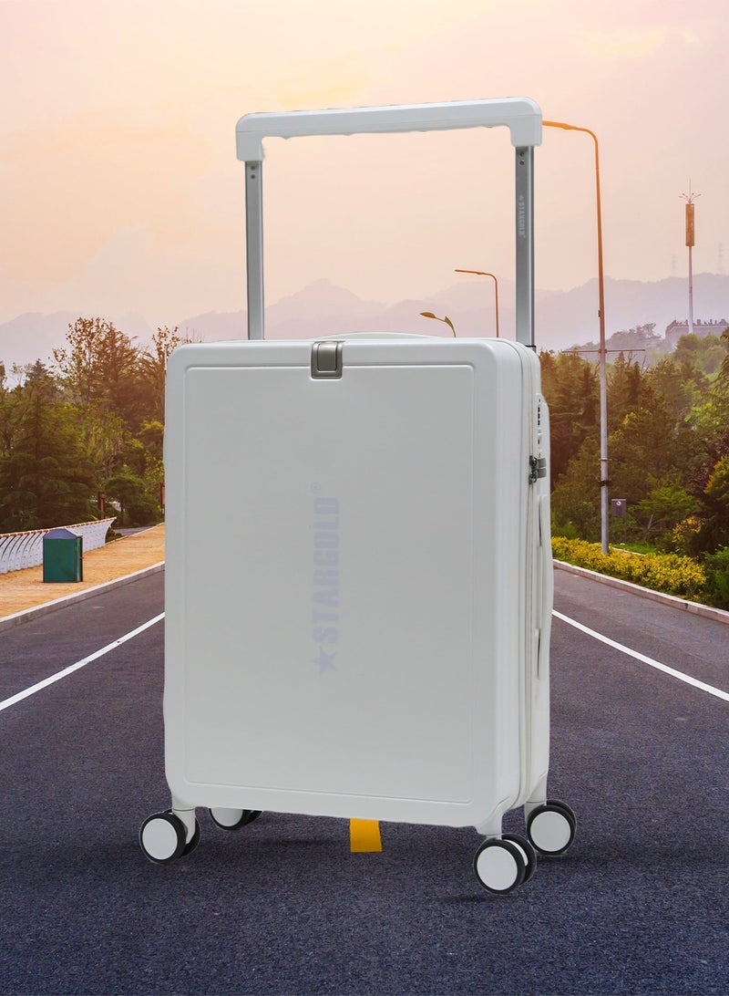 Stargold 20 Inch Smart Carry On Luggage ABS PC Suitcase With TSA Lock Spinner Wheels Telescopic Handle And Cup Holder - Image 5