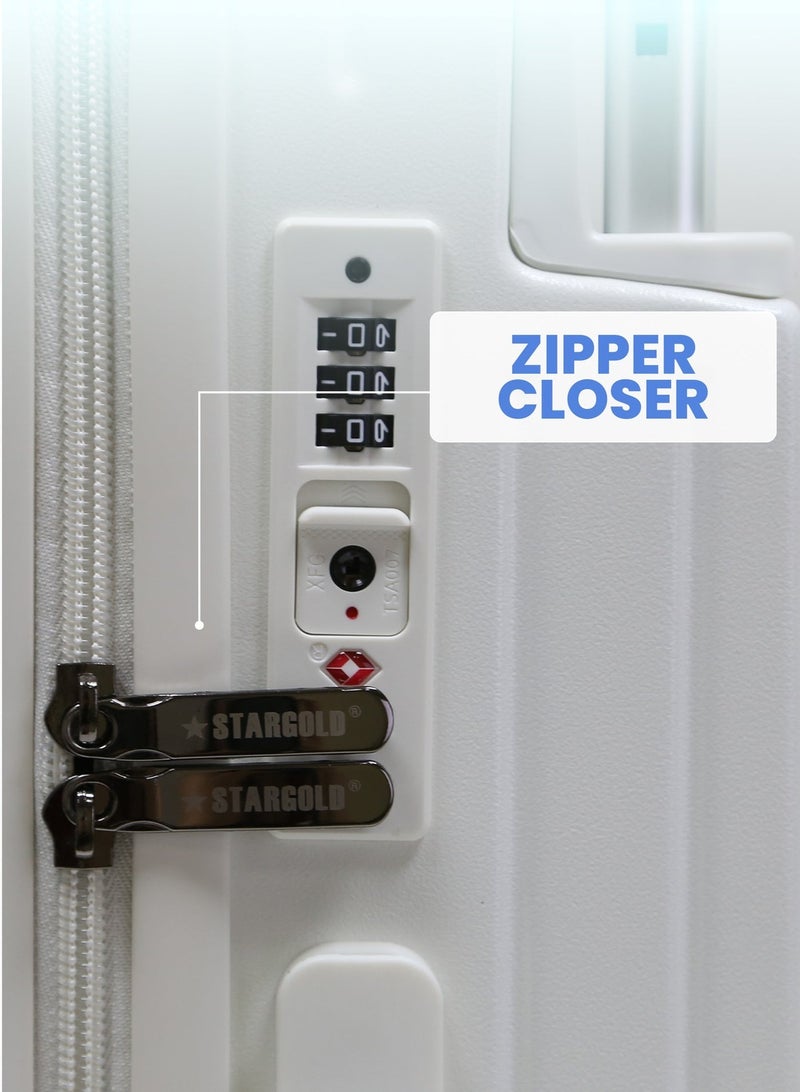 Stargold 20 Inch Smart Carry On Luggage ABS PC Suitcase With TSA Lock Spinner Wheels Telescopic Handle And Cup Holder - Image 3