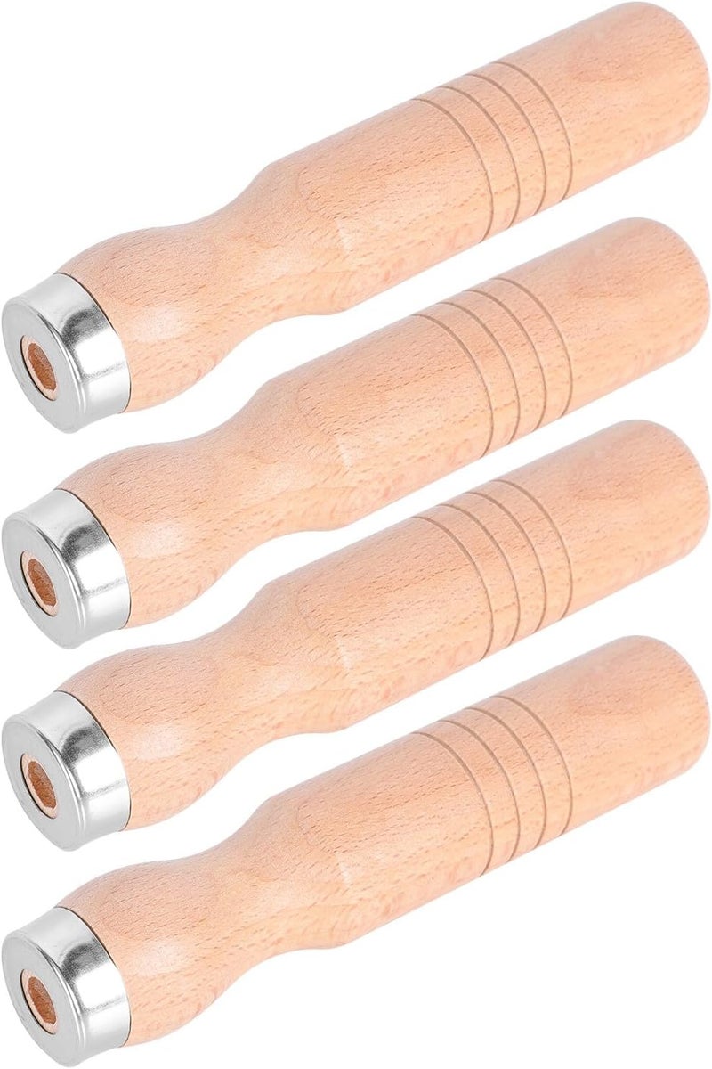 4 Pcs Wooden File Handles with Red Beech Wood, Ergonomic Cutting Tool Handles for 10-16 Inch Files, Sturdy Wood Rasp and Screwdriver Replacement Grips for Woodworking and DIY Hand - Image 1