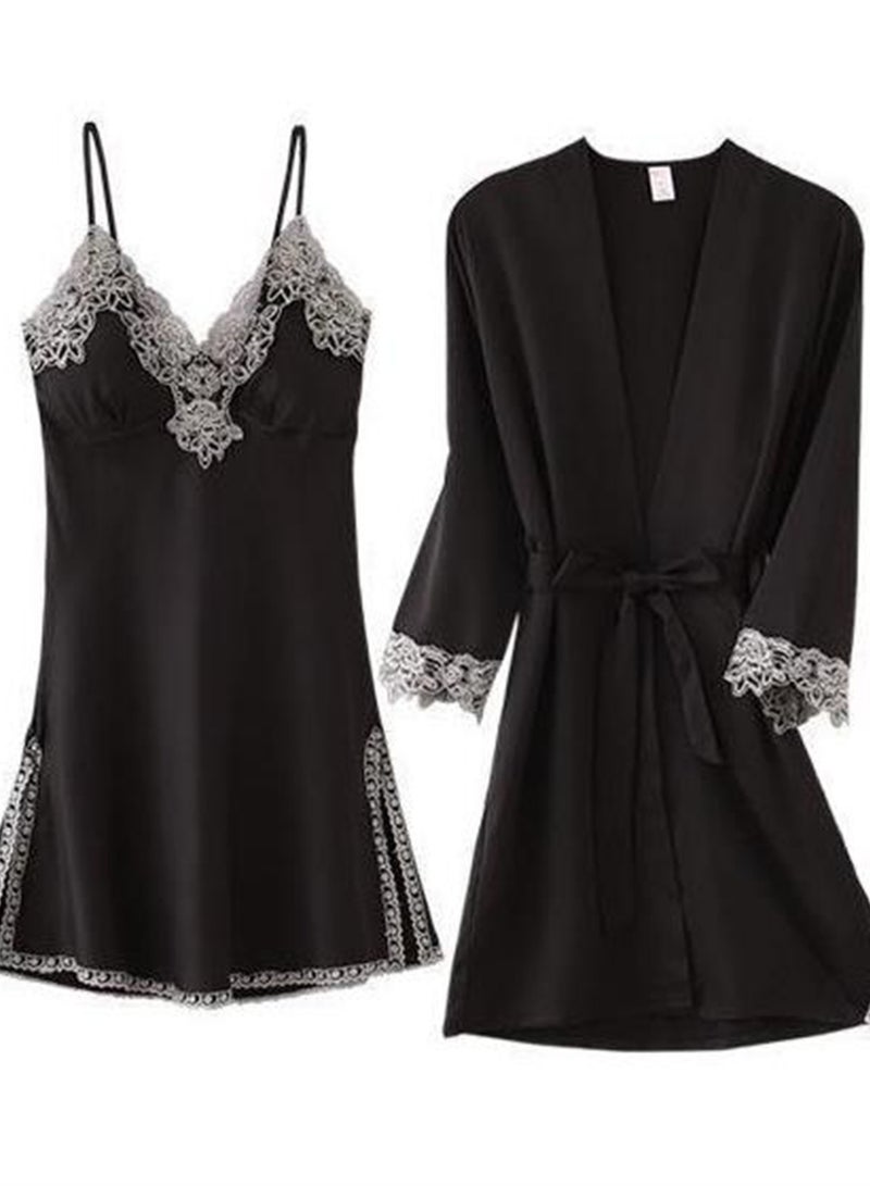 5pcs pajamas ladies home wear silky pajamas set - Image 2
