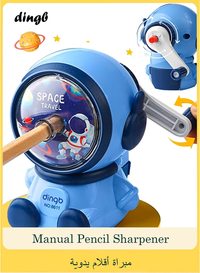 dingb Manual Pencil Sharpener, Astronaut Shaped Sharpener, Pencil Sharpener for Kids, Cute Pencil Sharpener, Fun Pencil Sharpener for Classroom School Supplies Home Office, Stationery Supplies (Adjustable thickness) - Image 1
