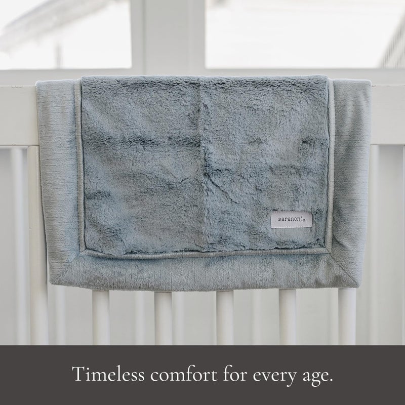 SARANONI Luxury Security Blankets for Babies | Ultra-Soft Lush and Boutique Quality Baby Blanket | Slate, Mini - 15" x 20" - Image 5