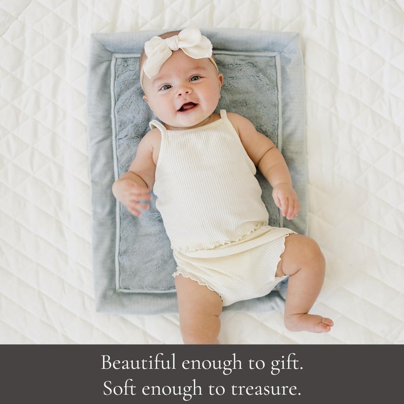 SARANONI Luxury Security Blankets for Babies | Ultra-Soft Lush and Boutique Quality Baby Blanket | Slate, Mini - 15" x 20" - Image 4