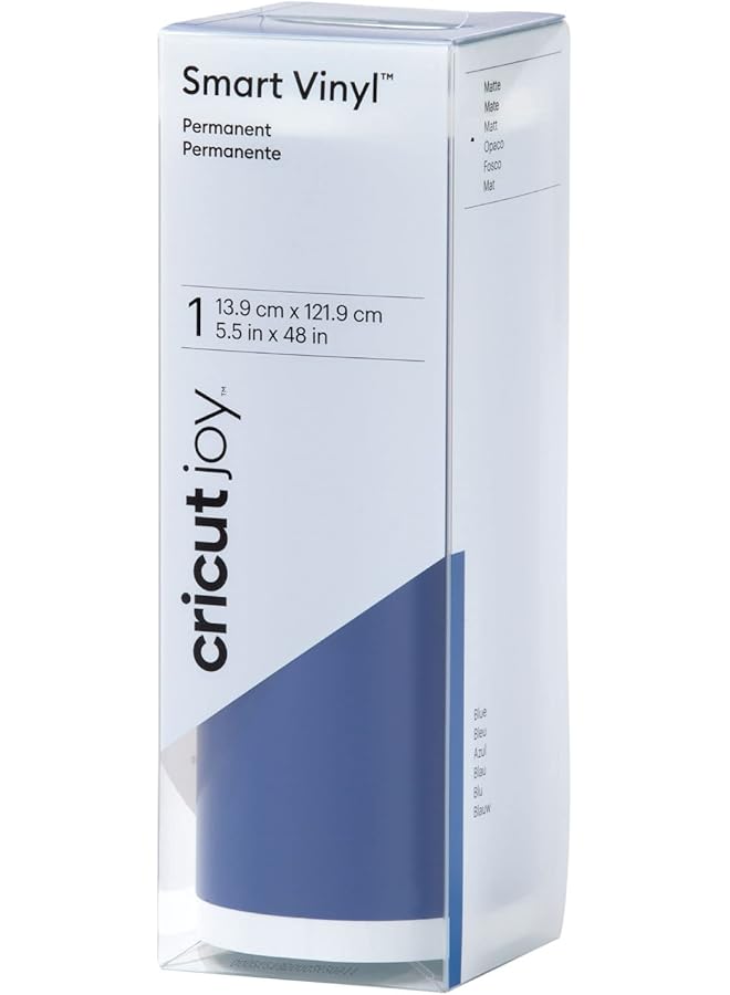 Cricut Joy Smart Vinyl Permanent Blue Matte 1.2M 4Ft Self Adhesive Vinyl Roll For Use With Joy 2009834 - Image 1