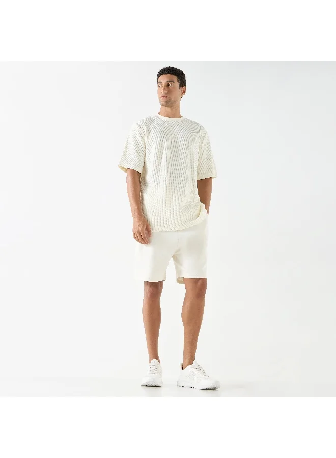 Kappa Kappa Textured Crew Neck T-shirt with Short Sleeves