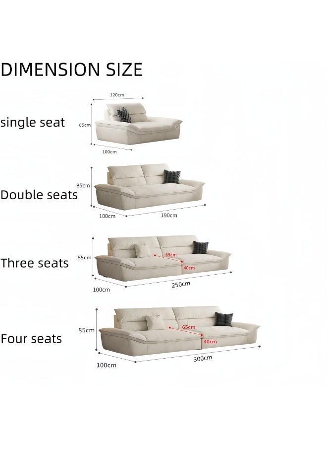 LUXURY LUXE Luxury Luxe CloudScape Sofa | Modern Ergonomic Comfort in Eco-Chic Linen-Cotton Blend | Cream Sofa Set for Stylish & Sustainable Living Rooms (Off White, Single Seater: Width 120 cm)  - Image 2