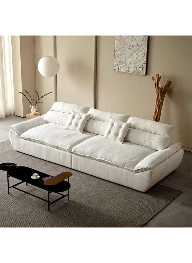 LUXURY LUXE Luxury Luxe CloudScape Sofa | Modern Ergonomic Comfort in Eco-Chic Linen-Cotton Blend | Cream Sofa Set for Stylish & Sustainable Living Rooms (Off White, Single Seater: Width 120 cm)  - Image 3