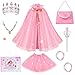 Meland Princess Dress up Clothes for Girl Princess Cape with Kid Crown Toys Birthday Gifts for Toddler Girls 345678 - Image 3