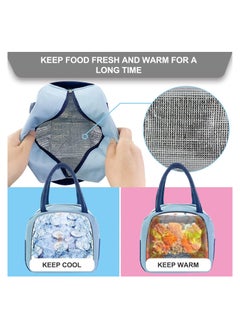 KASTWAVE Reusable Lunch Bags, Trendy Lunch Tote - Stylish and Leakproof Insulated Bag for Women/Men for Office/Travel/Picnic - Reusable Bento Cooler for Meal Prep - Enhance Your Lunch Experience (Blue)  - Image 4