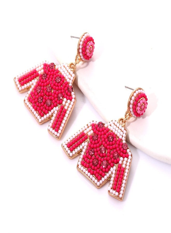 HZEYN Derby Earrings Beaded Derby Riding Suit Earring Jockey Jacket Race Day Studs Horse Racing Fan Jewlery Gifts(Hot pink) - Image 2