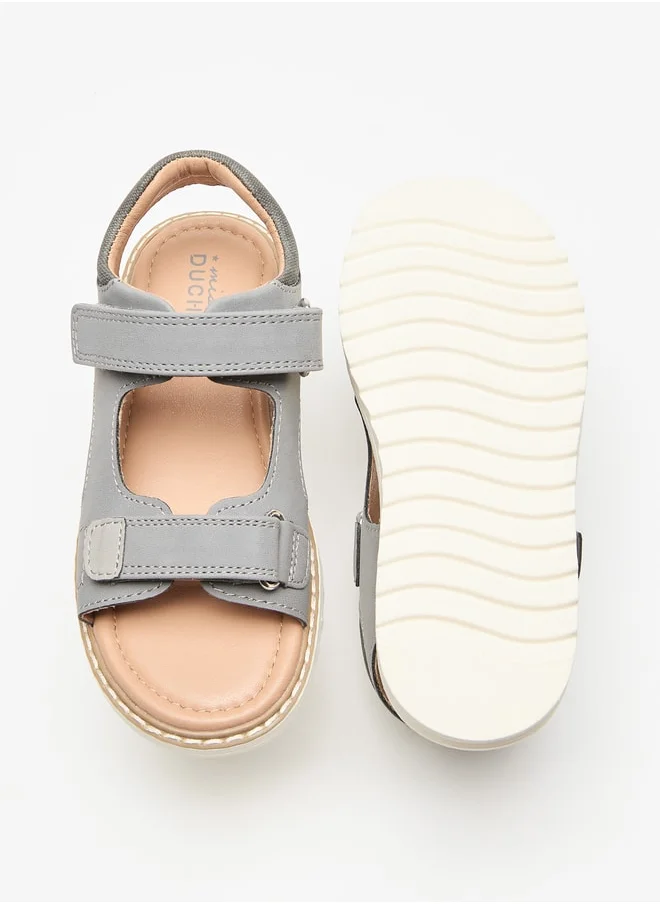 دوتشيني Boys Textured Floaters With Hook And Loop Closure