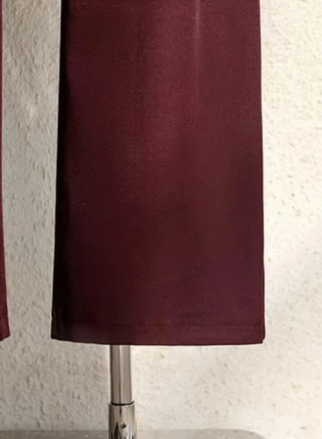 Take Two  Burgundy High Rise Straight Leg Trousers for Women | Best Price UAE