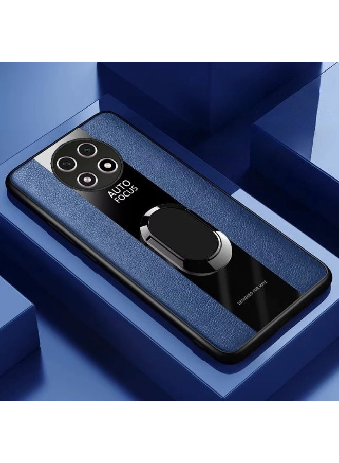 Honor X9c Phone Case, TPU Shockproof Back Cover with Camera Lens Protection, Magnetic Ring Holder,  Blue - Image 1