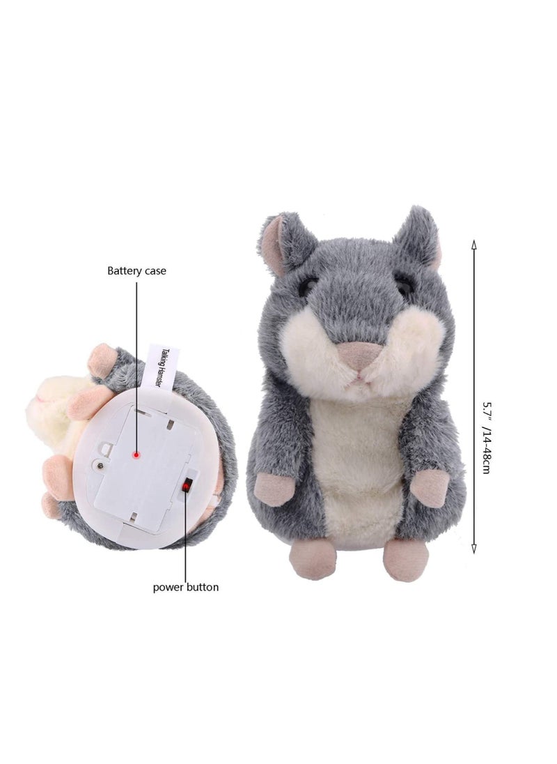 SYOSI Talking Hamster ,Repeats Everything You Say, Toys for Kids Toddlers Funny Toy for 2 3 4 5 6 7 Year Old Baby, Child ,Clear Voice Interactive Plush Animal Toys (Gray)  - Image 5