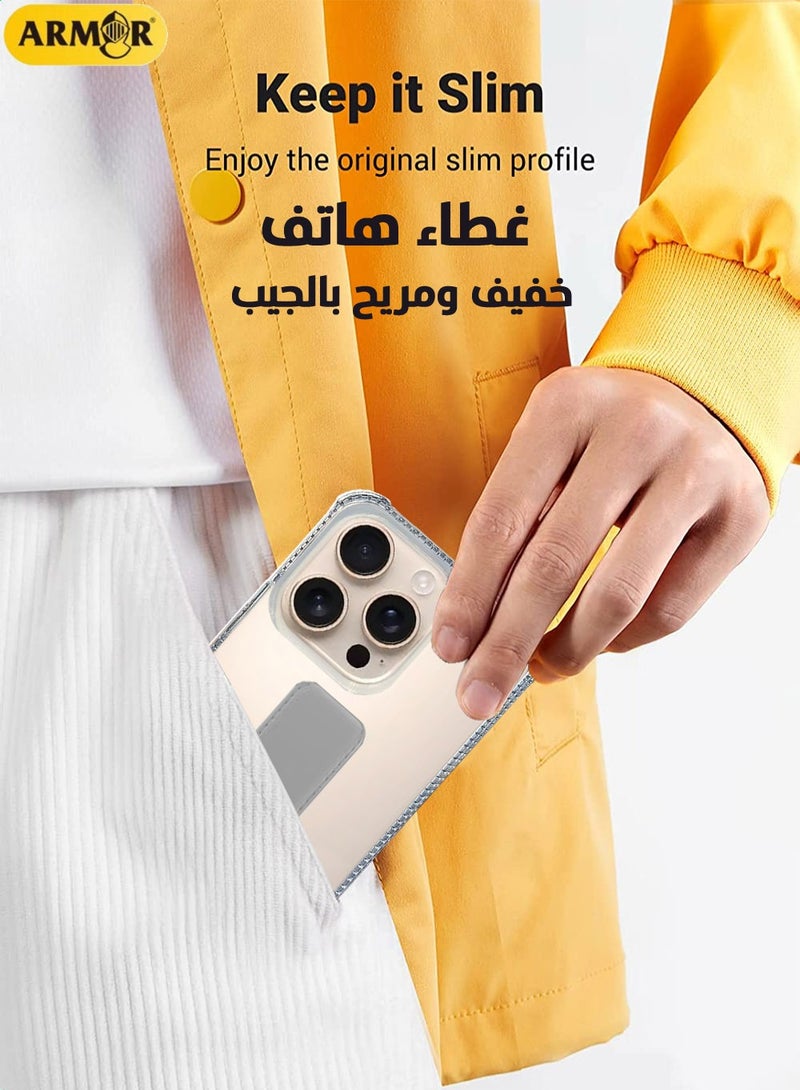 Case Cover For Apple iPhone 16 Pro Max With Magnetic Hand Grip 3 in 1 Clear / Grey - Image 4