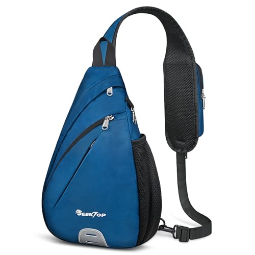 Seektop Anti Theft Crossbody Bag for Women RFID Blocking Waterproof Sling Backpack Lightweight 400D Nylon Small Chest Pack Shoulder Bag for Travel Hiking Commuting Men Blue - Image 1
