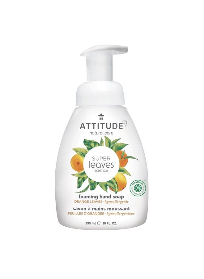 Attitude Foaming Hand Soap, Plant and Mineral-Based Ingredients, Vegan and Cruelty-free Personal Care Products, Orange Leaves, 10 Fl Oz - Image 1