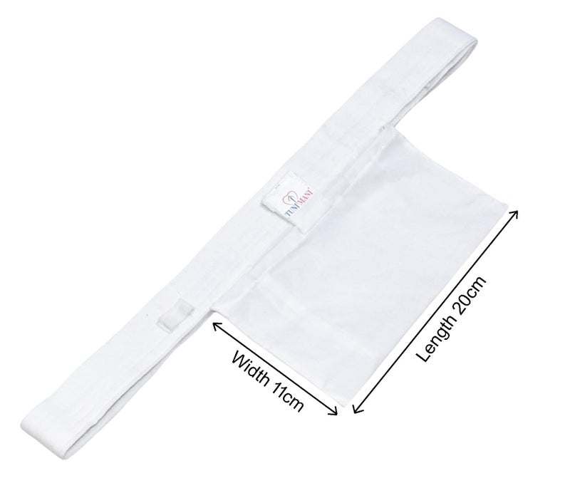 TUNI MANI Men's Cotton Apparel/Dhoti Belt with Welcro Sticker with Pocket/Pouch, 1.4meter x 1.5inches (Pack of 2) (black & white) - Image 4