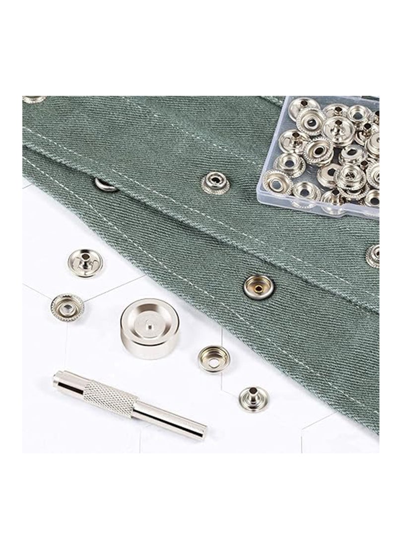 Snap Fasteners Kit with 4 Setter Tools For 15mm and 17mm snap buttons for Clothes, Jackets, Jeans Wears, Bracelets, Bags  - Image 3