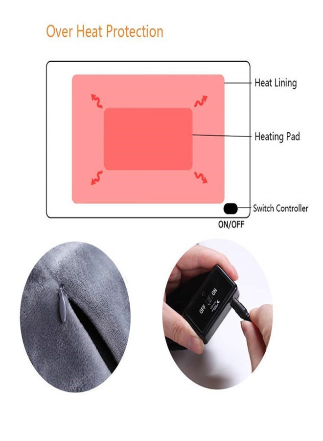 USB Electric Heating Shawl Detachable Washable Blanket Winter Knees Body Warmer Home Office Heated Blanket - Image 2