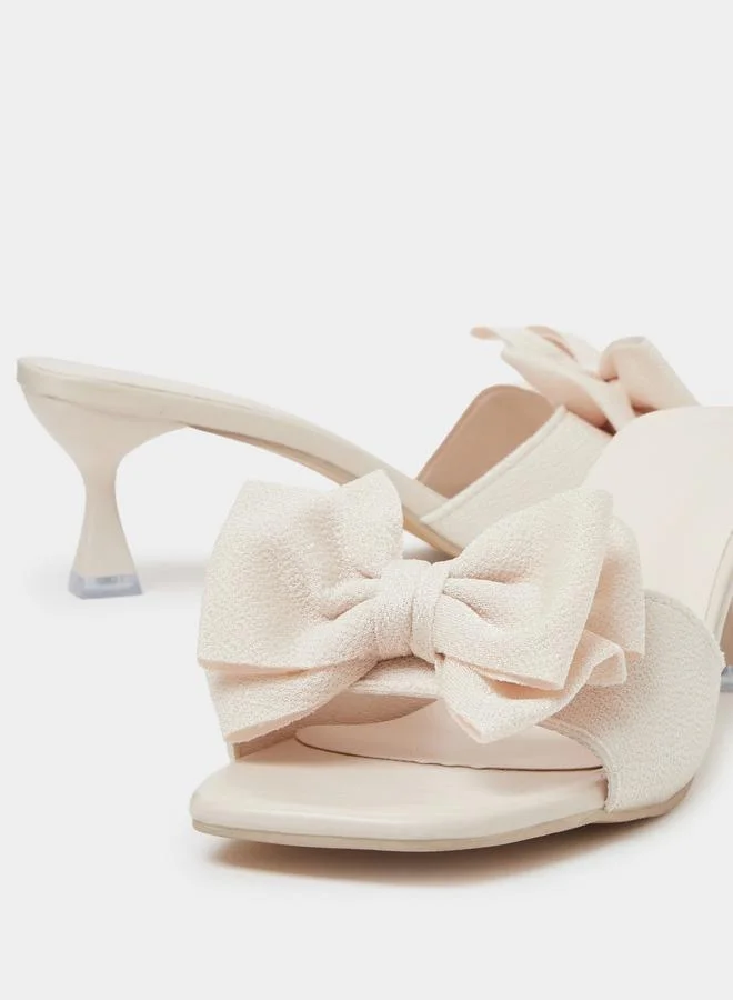 Take Two  Beige Square Toe Stiletto Heels for Women | Best Price UAE
