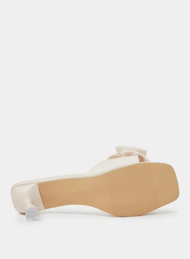Take Two  Beige Square Toe Stiletto Heels for Women | Best Price UAE