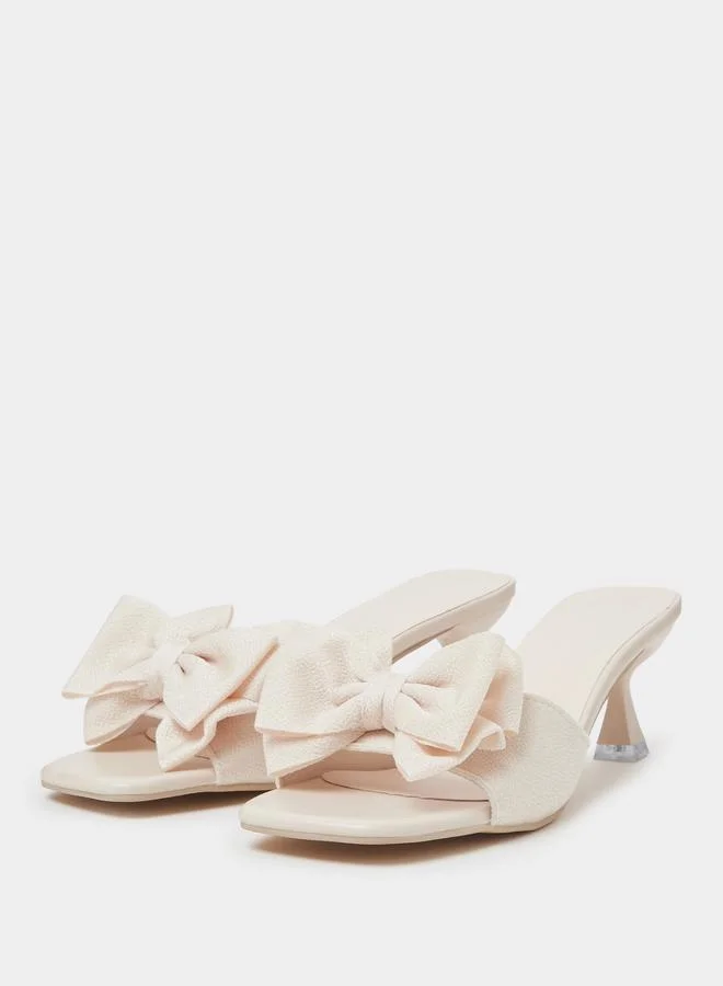 Take Two  Beige Square Toe Stiletto Heels for Women | Best Price UAE