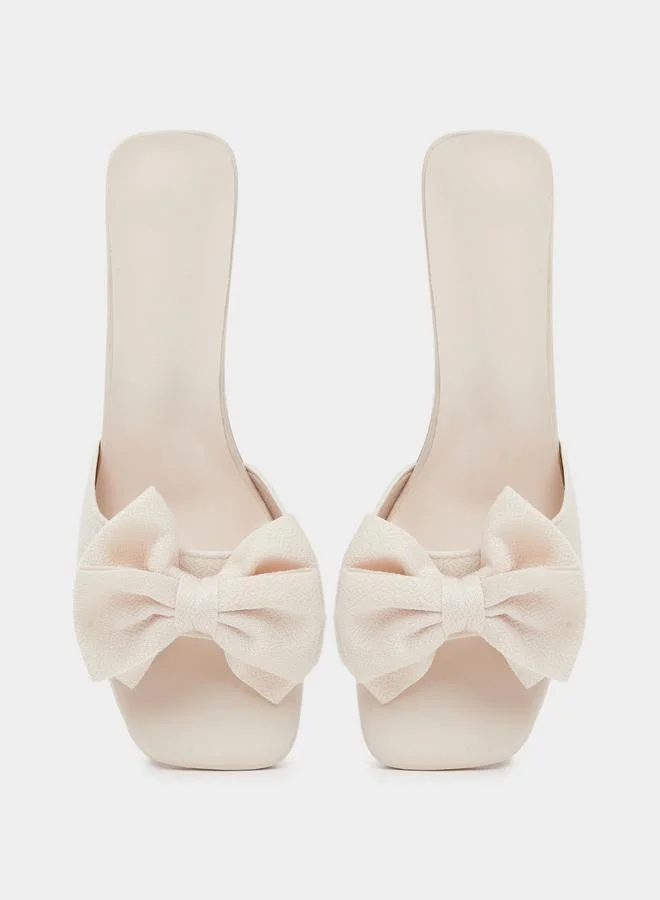 Take Two  Beige Square Toe Stiletto Heels for Women | Best Price UAE