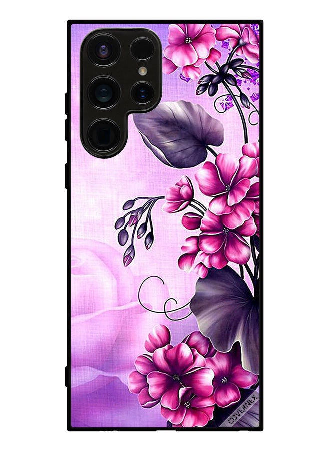 Covernex Protective Case Cover For Samsung Galaxy S23 Ultra Romantic Flowers Wallpaper - Image 1