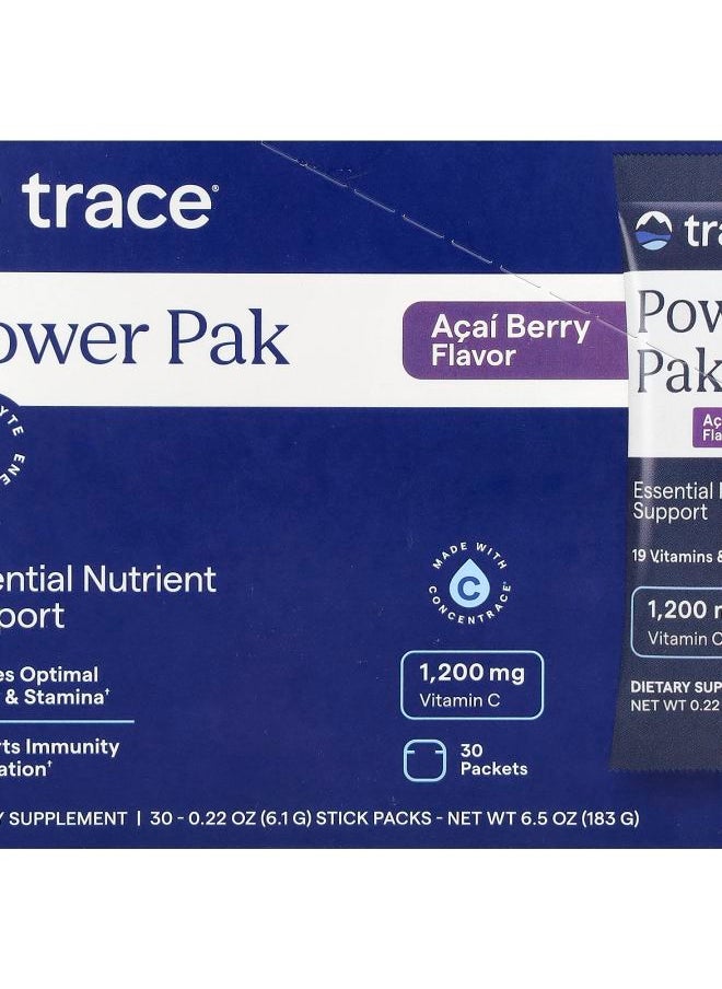 Trace Minerals - Power Pak Acai Berry 30 Stick Packets 0.22 oz (6.1 g) Each - Image 1