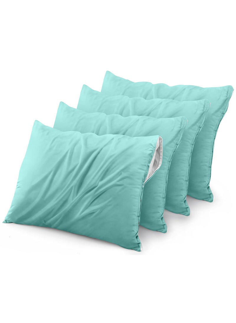 Utopia Bedding Utopia Bedding Waterproof Pillow Protector Zippered (4 Pack) King Spa Blue - Bed Bug Proof Pillow Encasement 20 x 38 Inches 
