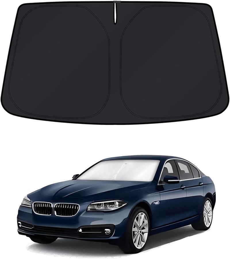 KUST Windshield Sun Shade for 2011-2016 BMW 5 Series 525i 520i 528i 530i 535d 535i 550i Window Accessories Shade Sun Visor Foldable Block UV Rays Keep Car Cooler - Image 1