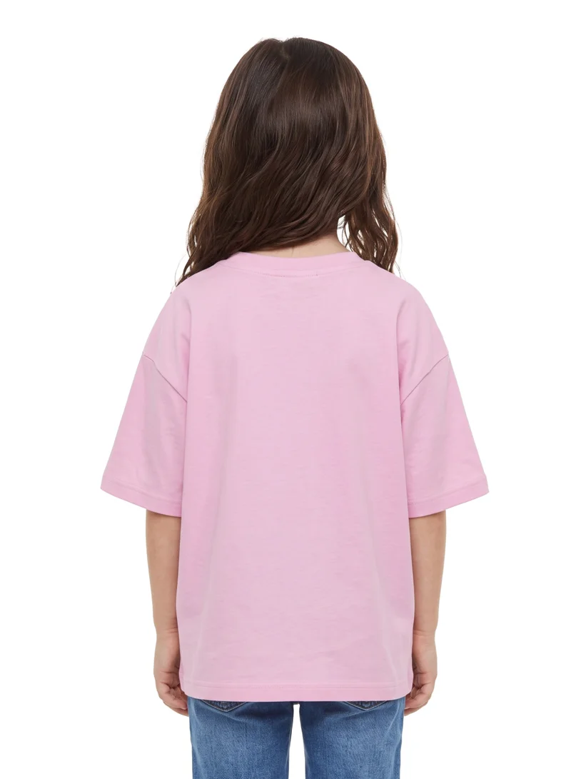 Disney Disney Mowgli & Baloo Girls’ Oversized Drop Shoulder T-Shirt – Casual Relaxed Fit Tee