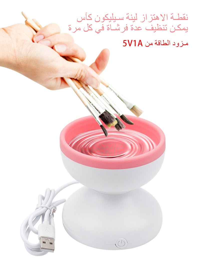 Syarme Electric Makeup Brush Cleaner Cup, Washing Makeup Brush Cleaning Machine, Automatic Rotating Machine Suitable for All Makeup Brushes, Makeup Brush Beauty Mixer Cleaner - Image 5