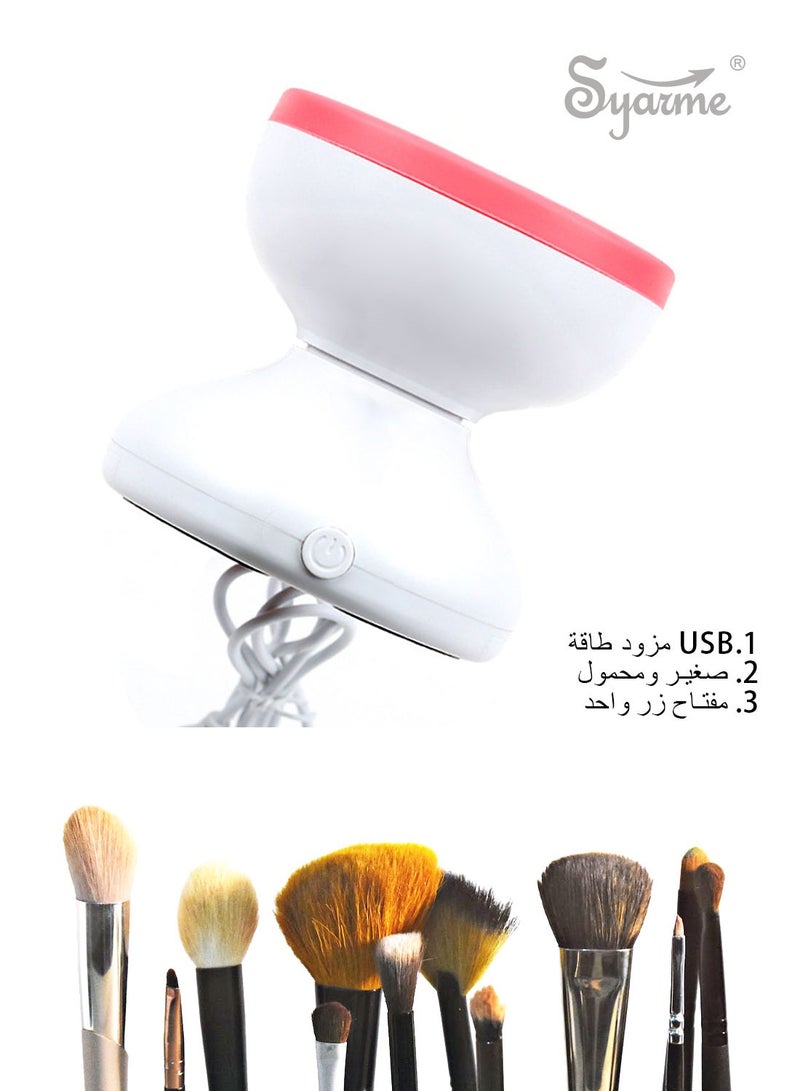 Syarme Electric Makeup Brush Cleaner Cup, Washing Makeup Brush Cleaning Machine, Automatic Rotating Machine Suitable for All Makeup Brushes, Makeup Brush Beauty Mixer Cleaner - Image 4