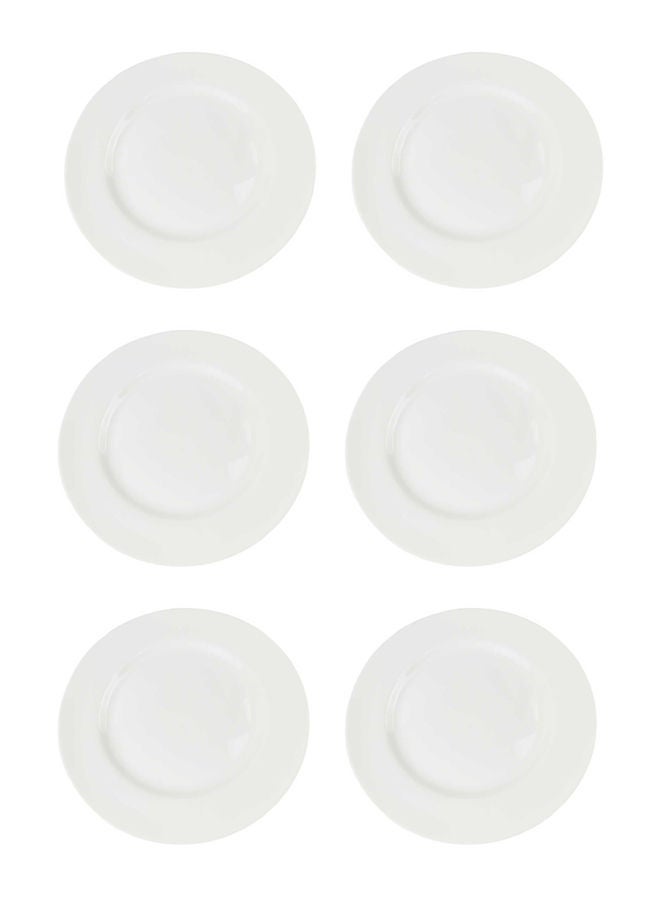 REEM 6-Piece Porcelain Dessert Plates Set White 7.5 inch - Image 2