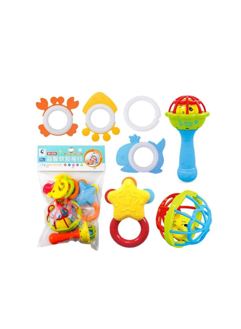 كيس شخاليل وعضاضات للاطفال 7 قطع - Image 1