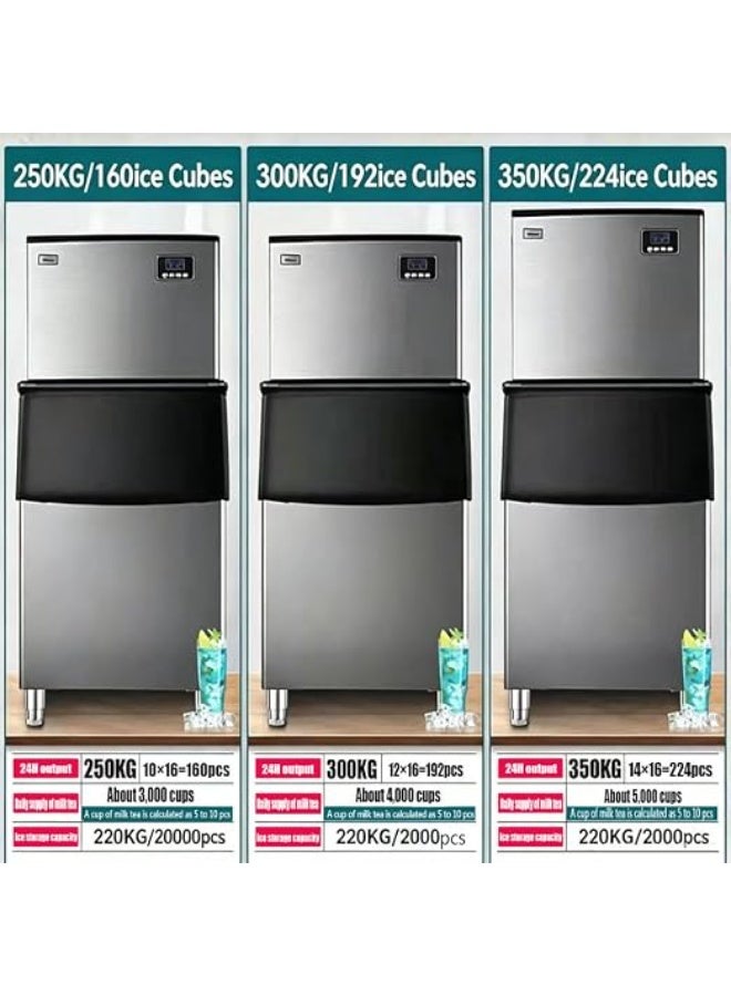 Cool Baby Style Commercial Ice Maker Machine, 250kg Daily Output, 220kg Storage Capacity, 750W, with 6 DC Fans, Adjustable Ice Cube Thickness, for Restaurants and Cafes - Image 5