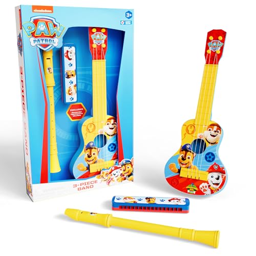 Lollipop Paw Patrol Adventure 3Piece Band Set Rescue Harmonica Ukulele and Flute Trio Toddler Musical Instruments Set - Image 1