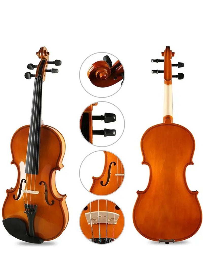 Mike Music Mike Music 1/2 Violin Set Full Size Student Violin for Beginner Fiddle Violin Starter Kit for Kids Adults with Brazilwood Bow, Extra E-1st String, Violin Sticker, Bridge, Rosin and Lightweight Case  - Image 2