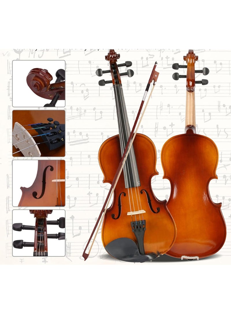 Mike Music Mike Music 1/2 Violin Set Full Size Student Violin for Beginner Fiddle Violin Starter Kit for Kids Adults with Brazilwood Bow, Extra E-1st String, Violin Sticker, Bridge, Rosin and Lightweight Case  - Image 3