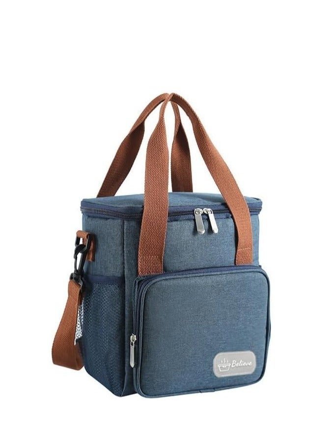 جوسيردا® حقيبة الغداء قابلة لإعادة الاستخدام حقيبة صندوق الغداء معزولة كبيرة تبريد حقيبة الغداء الكبيرة للكبار، الرجال والنساء، مزدوجة سطح تبريد حقائب اليد للمكتب / نزهة / الصيد / المدرسة - Image 1