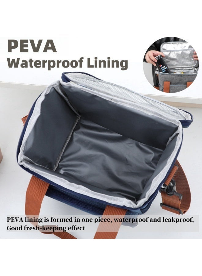 جوسيردا® حقيبة الغداء قابلة لإعادة الاستخدام حقيبة صندوق الغداء معزولة كبيرة تبريد حقيبة الغداء الكبيرة للكبار، الرجال والنساء، مزدوجة سطح تبريد حقائب اليد للمكتب / نزهة / الصيد / المدرسة - Image 3